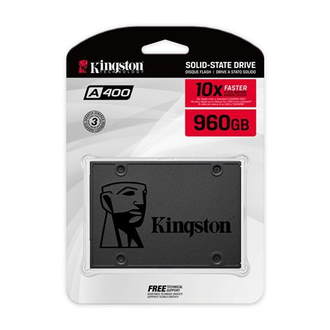 Kingston | SSD | A400 | 960 GB | SSD form factor 2.5"" | SSD interface SATA Rev 3.0 | Read speed 500 MB/s | Write speed 450 MB/s - 2